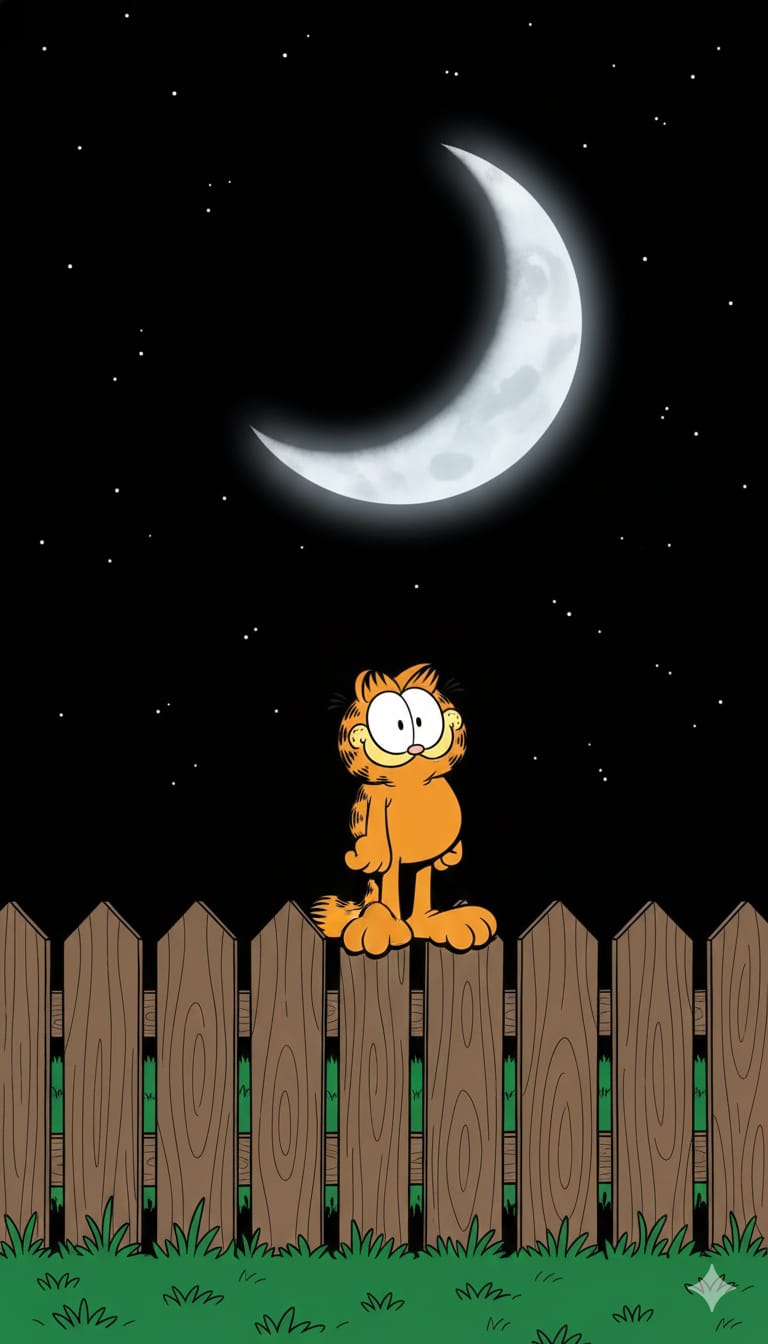 Garfield çatı üstünde duruyor